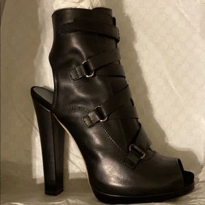 Stunning Gucci Devon Peep Toe Ankle Bootie.